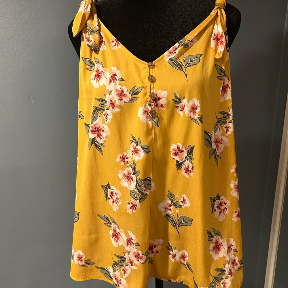 Maurices Yellow Gold Sleeveless Tie Front Camisole